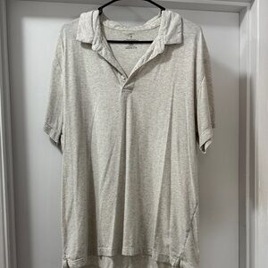 Fabletics Light Gray Polo Shirt